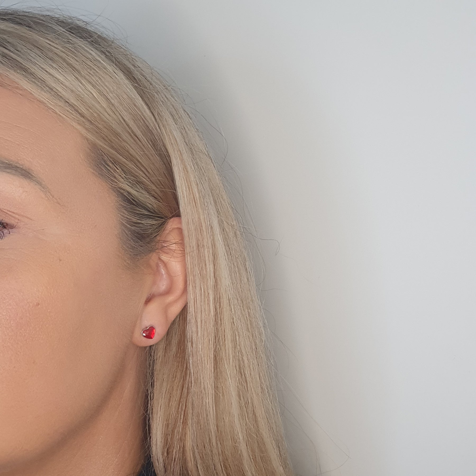 Red heart earrings