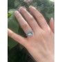 Sea blue crystal ring.