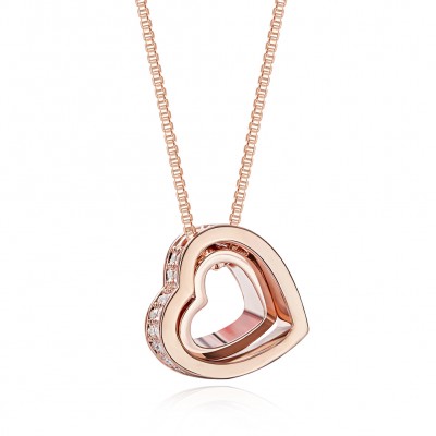 Double love necklace- Rose gold