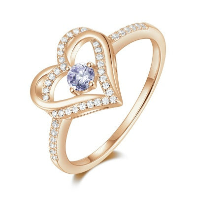 Blue heart stone ring