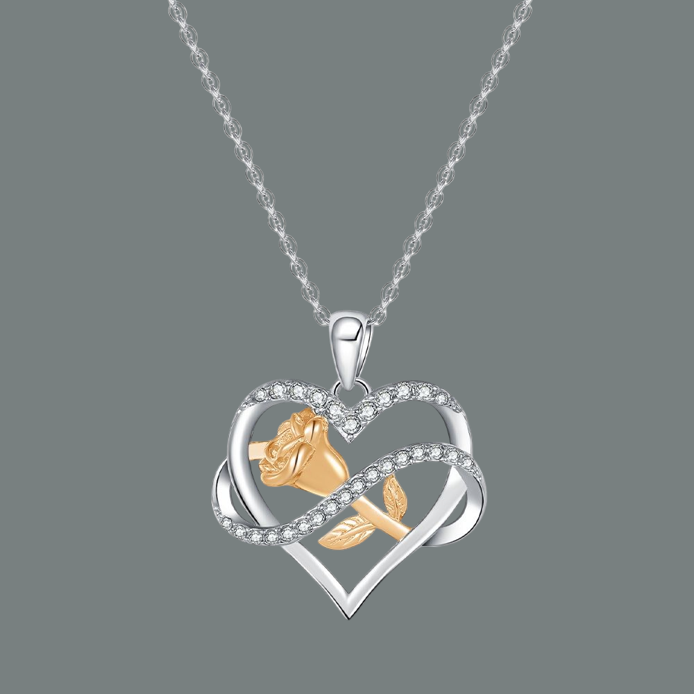 Rose heart necklace
