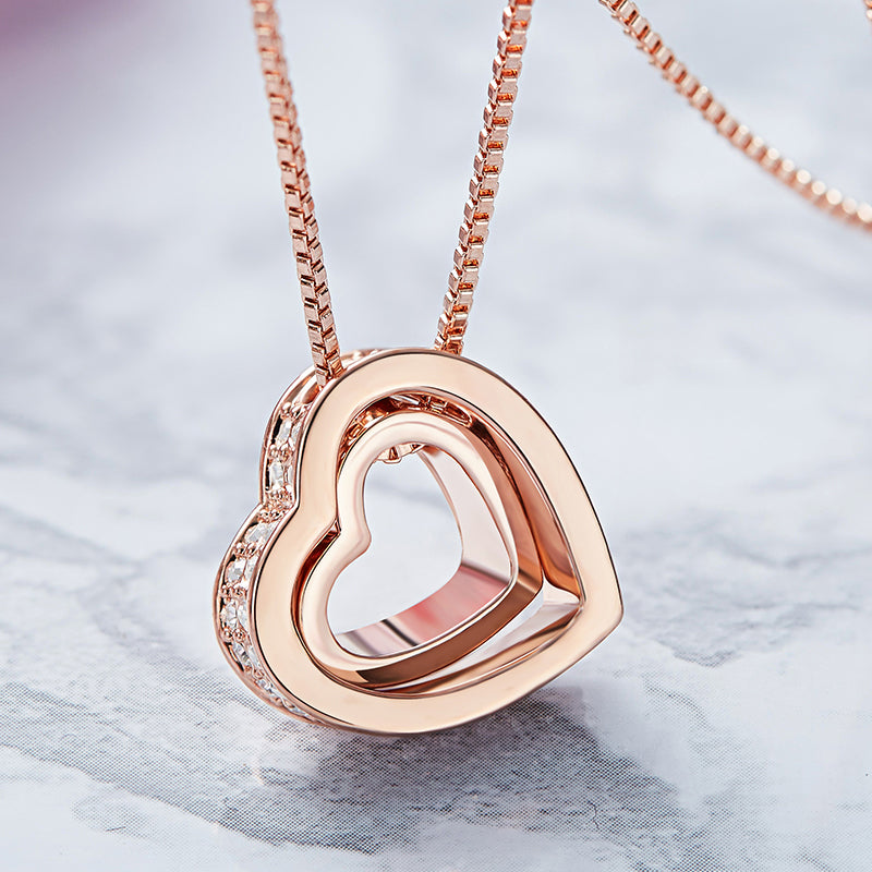 Double love necklace- Rose gold