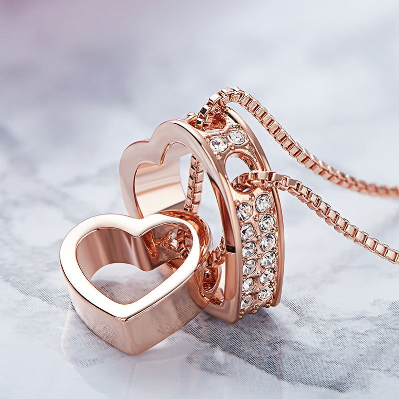 Double love necklace- Rose gold