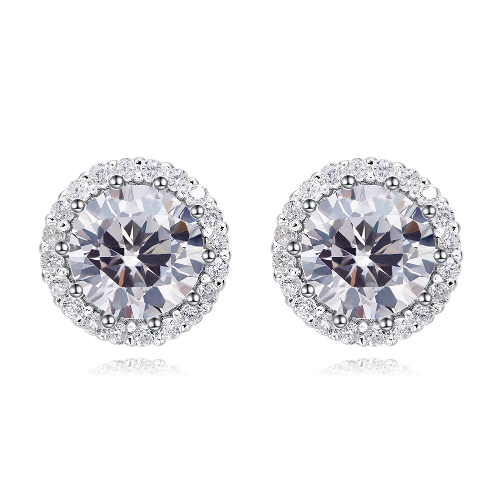 Round diamond earrings