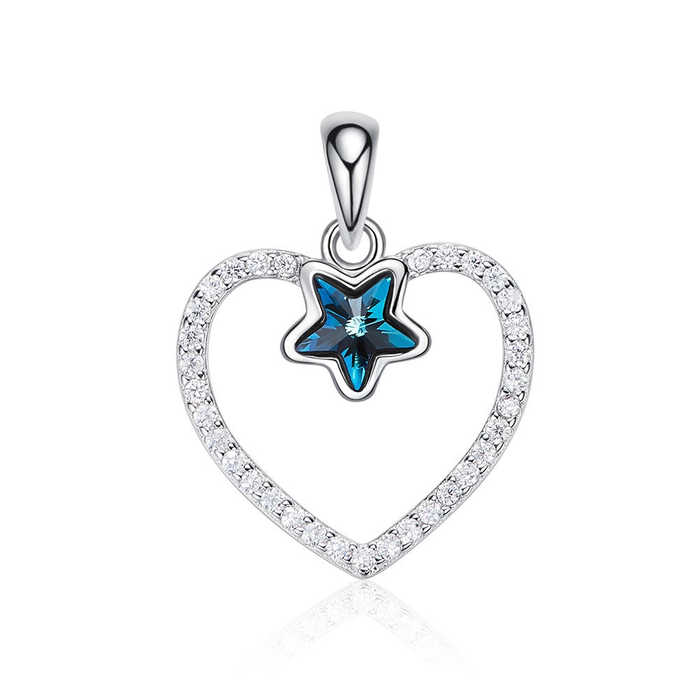 Heart blue star necklace