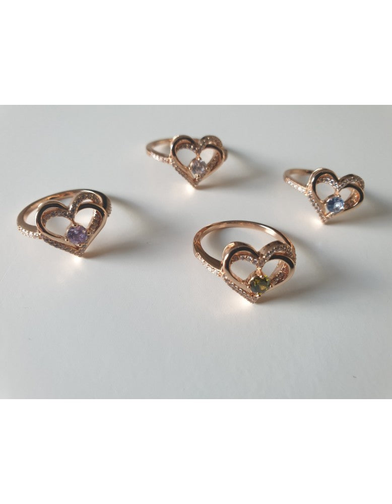 Blue heart stone ring