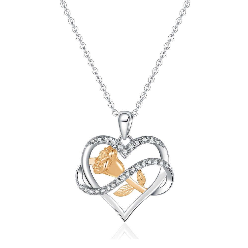 Rose heart necklace