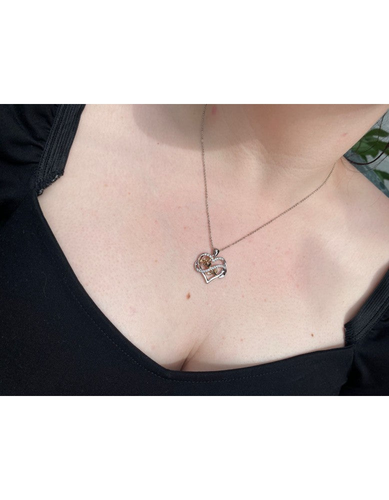 Rose heart necklace