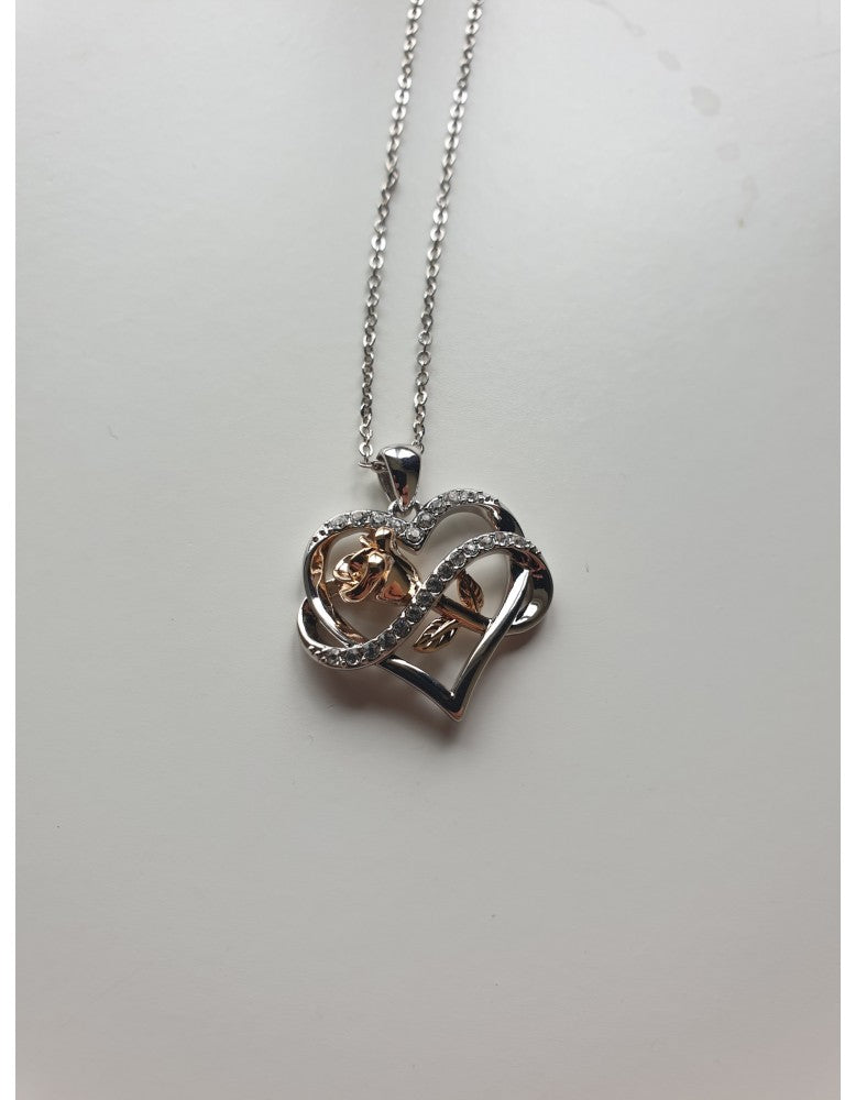 Rose heart necklace